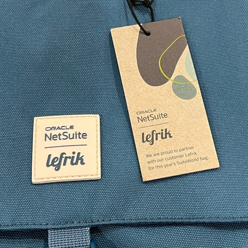 Lefrik Netsuite Handy Mini Backpack Blue with Oracle Patch NWT